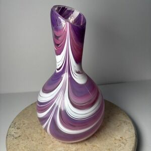 Purple Dorotheenhütte Wolfach Vintage Unikat Reine Handarbeit Glass Vase Germany